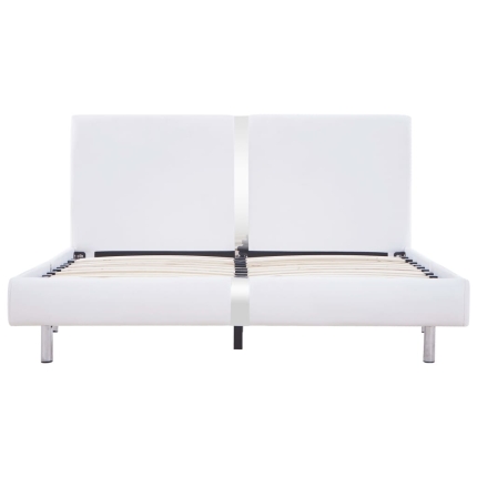 Bed Frame White Faux Leather King Single - Image 3