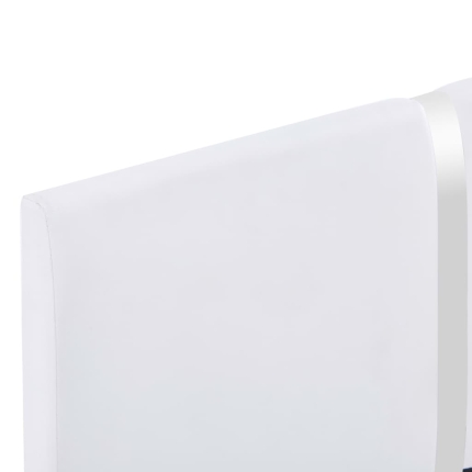 Bed Frame White Faux Leather King Single - Image 5