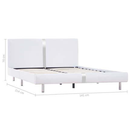 Bed Frame White Faux Leather King Single - Image 6