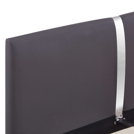 Bed Frame Grey Faux Leather Double - Image 5
