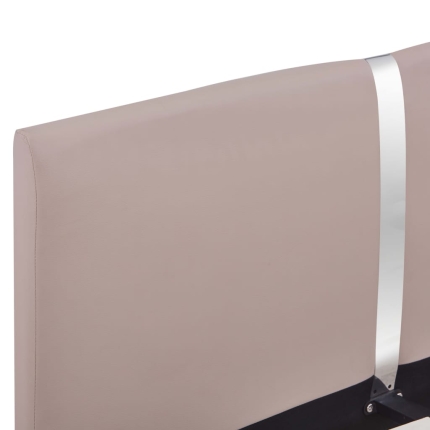 Bed Frame Cappuccino Faux Leather King Single - Image 5