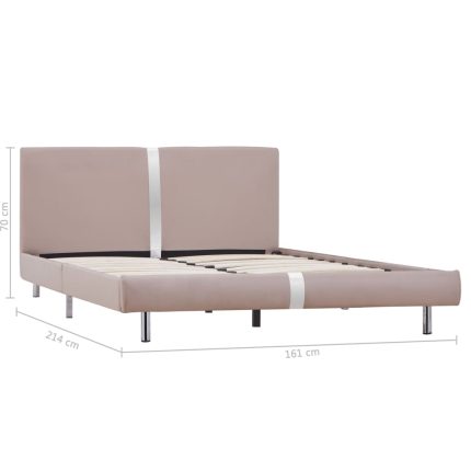 Bed Frame Cappuccino Faux Leather Double - Image 6
