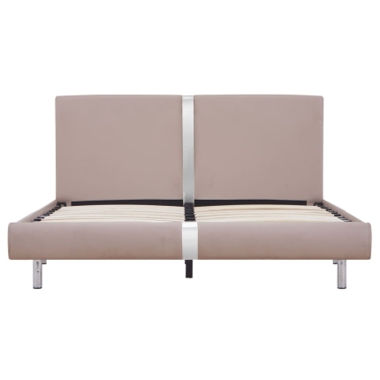 Bed Frame Cappuccino Faux Leather Queen - Image 3