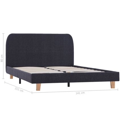 Bed Frame Dark Grey Fabric King Single - Image 7