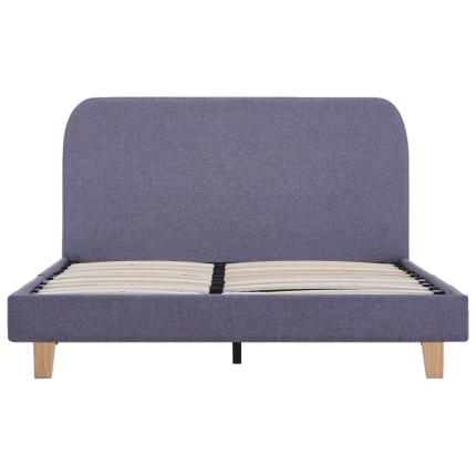 Bed Frame Light Grey Fabric King Single - Image 3