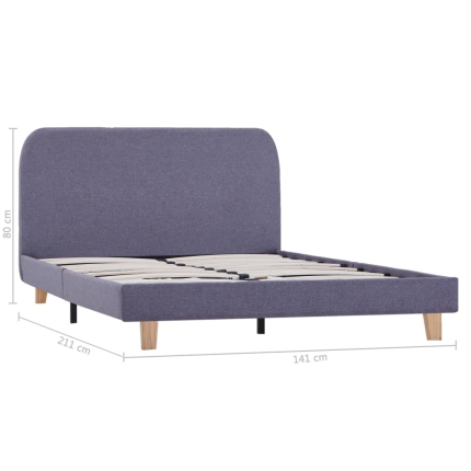 Bed Frame Light Grey Fabric King Single - Image 6
