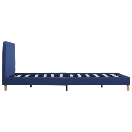 Bed Frame Blue Fabric King Single - Image 4
