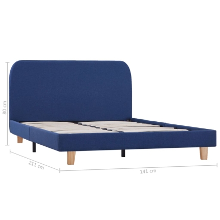 Bed Frame Blue Fabric King Single - Image 7