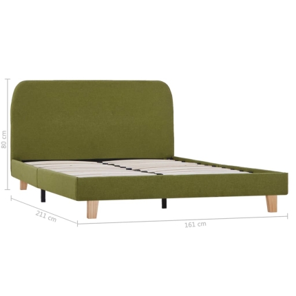 Bed Frame Green Fabric Double - Image 7
