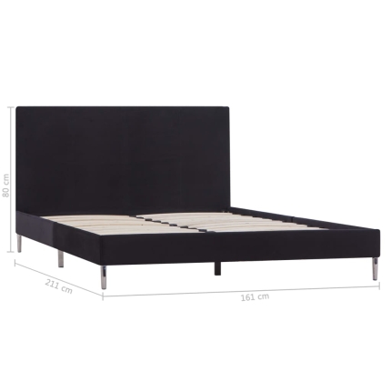 Bed Frame Black Fabric Double - Image 7