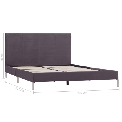 Bed Frame Grey Fabric King - Image 7