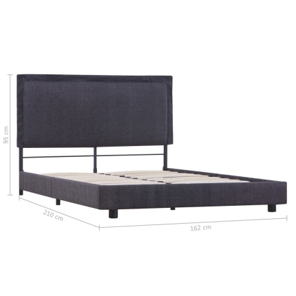 Bed Frame Dark Grey Fabric Double - Image 7