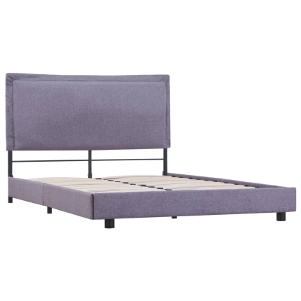 Bed Frame Light Grey Fabric King - Image 4