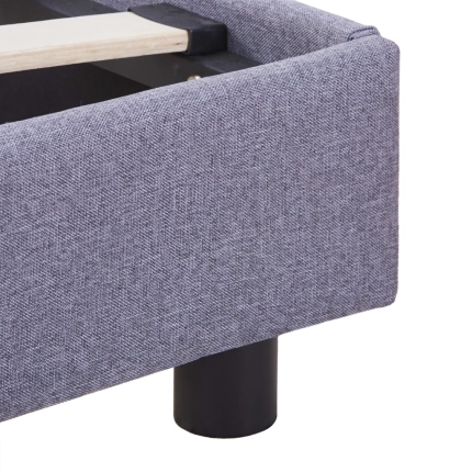 Bed Frame Light Grey Fabric King - Image 6