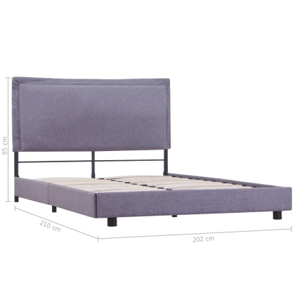 Bed Frame Light Grey Fabric King - Image 7