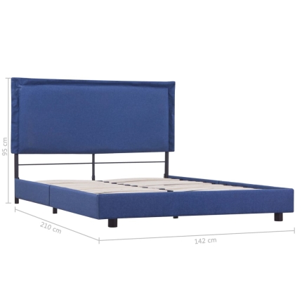 Bed Frame Blue Fabric King Single - Image 7