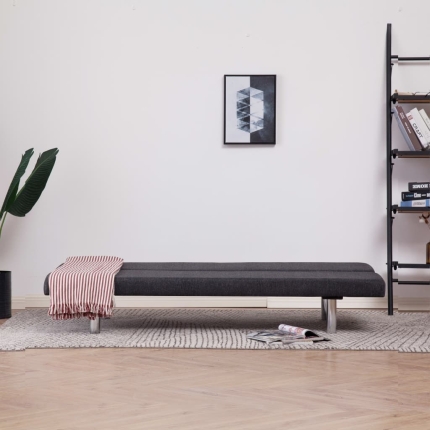 Sofa Bed Dark Grey Polyester - Image 3
