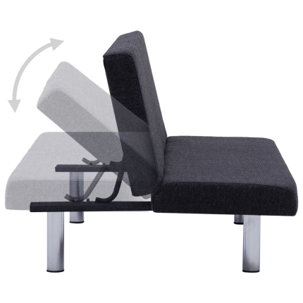 Sofa Bed Dark Grey Polyester - Image 5