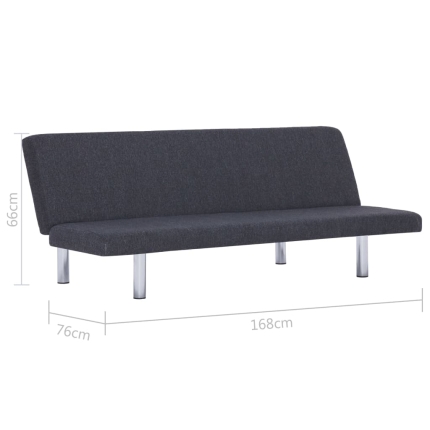 Sofa Bed Dark Grey Polyester - Image 10