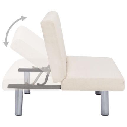 Sofa Bed Cream Polyester - Image 5