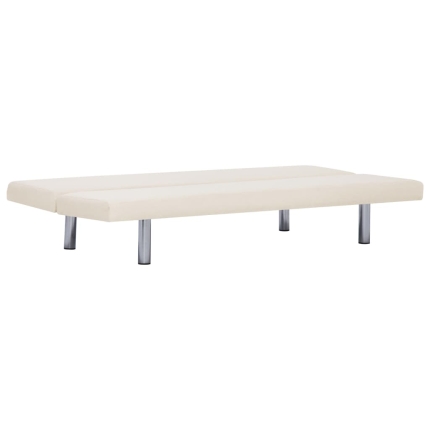 Sofa Bed Cream Polyester - Image 9