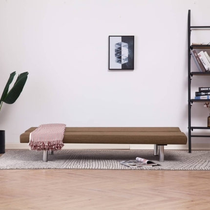 Sofa Bed Brown Polyester - Image 3