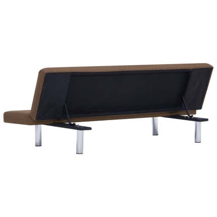 Sofa Bed Brown Polyester - Image 7