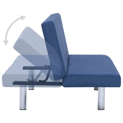 Sofa Bed Blue Polyester - Image 5