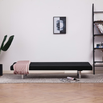 Sofa Bed Black Polyester - Image 3