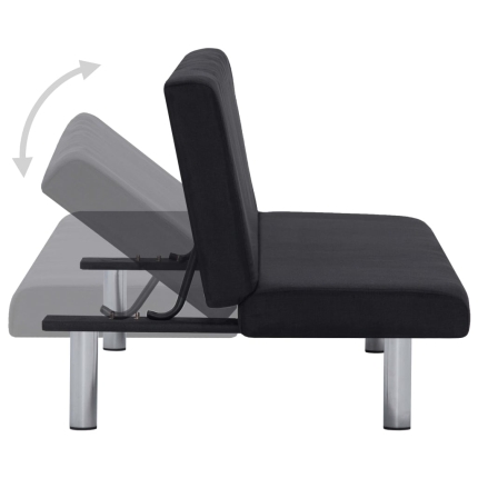 Sofa Bed Black Polyester - Image 5