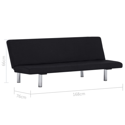 Sofa Bed Black Polyester - Image 10