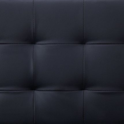 L-shaped Sofa Bed Black Faux Leather - Image 4