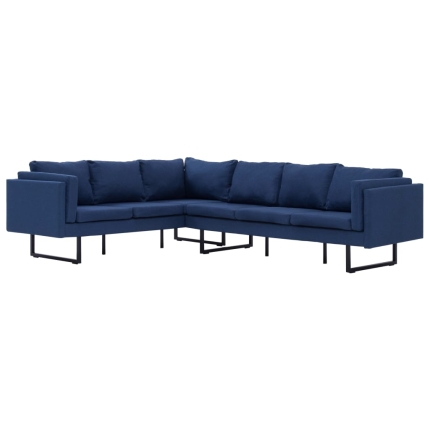 Corner Sofa Blue Fabric - Image 2