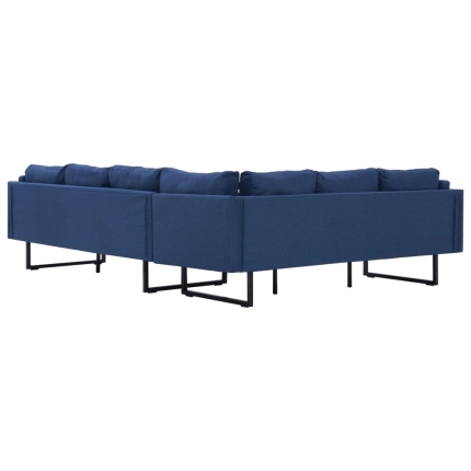 Corner Sofa Blue Fabric - Image 6