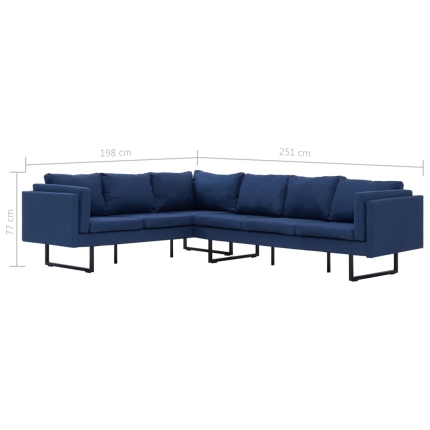 Corner Sofa Blue Fabric - Image 8