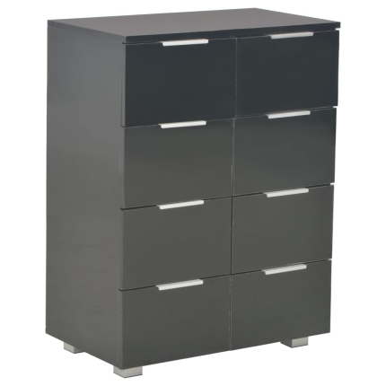 Sideboard High Gloss Black 60x35x76 cm Chipboard - Image 2