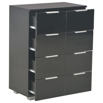 Sideboard High Gloss Black 60x35x76 cm Chipboard - Image 7