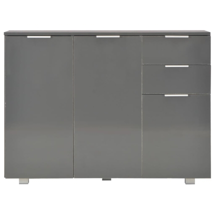 Sideboard High Gloss Grey 107x35x76 cm - Image 4