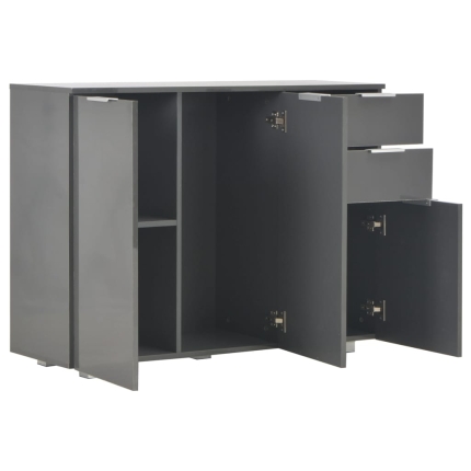 Sideboard High Gloss Grey 107x35x76 cm - Image 5