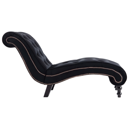 Chaise Lounge Black Velvet - Image 5