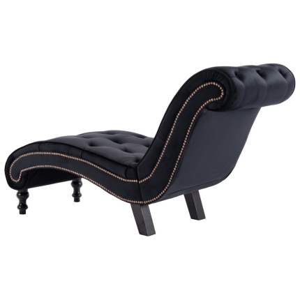 Chaise Lounge Black Velvet - Image 6