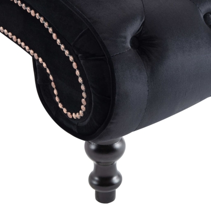 Chaise Lounge Black Velvet - Image 7