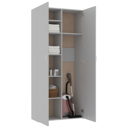 Storage Cabinet Grey 80x35.5x180 cm Chipboard - Image 4