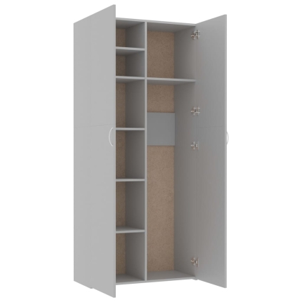 Storage Cabinet Grey 80x35.5x180 cm Chipboard - Image 5