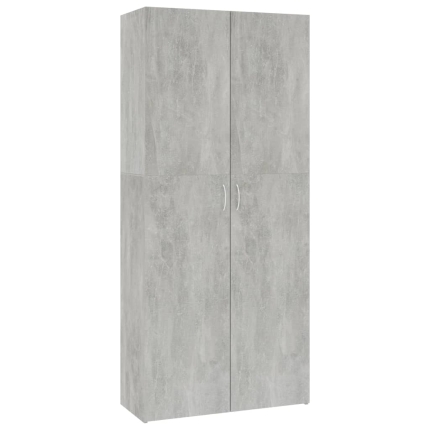 Storage Cabinet Concrete Grey 80x35.5x180 cm Chipboard - Image 2
