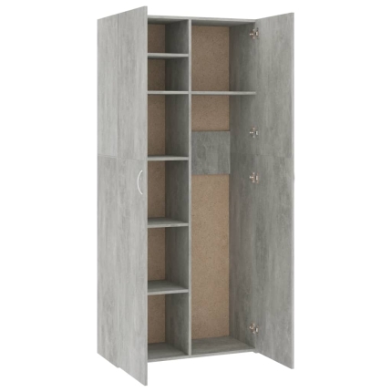 Storage Cabinet Concrete Grey 80x35.5x180 cm Chipboard - Image 5