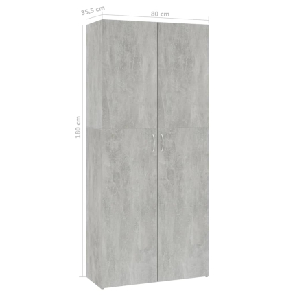 Storage Cabinet Concrete Grey 80x35.5x180 cm Chipboard - Image 8
