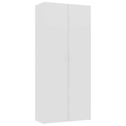 Storage Cabinet High Gloss White 80x35.5x180 cm Chipboard - Image 2