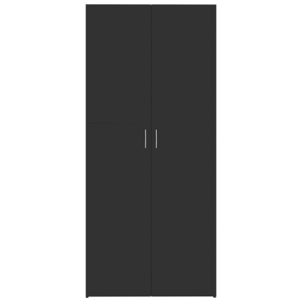 Storage Cabinet High Gloss Black 80x35.5x180 cm Chipboard - Image 6