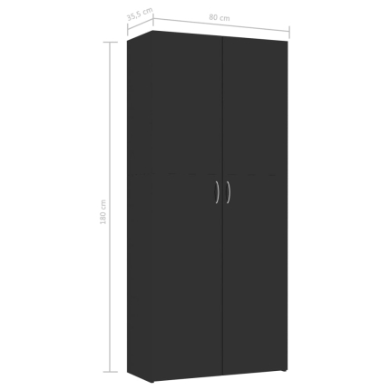 Storage Cabinet High Gloss Black 80x35.5x180 cm Chipboard - Image 8